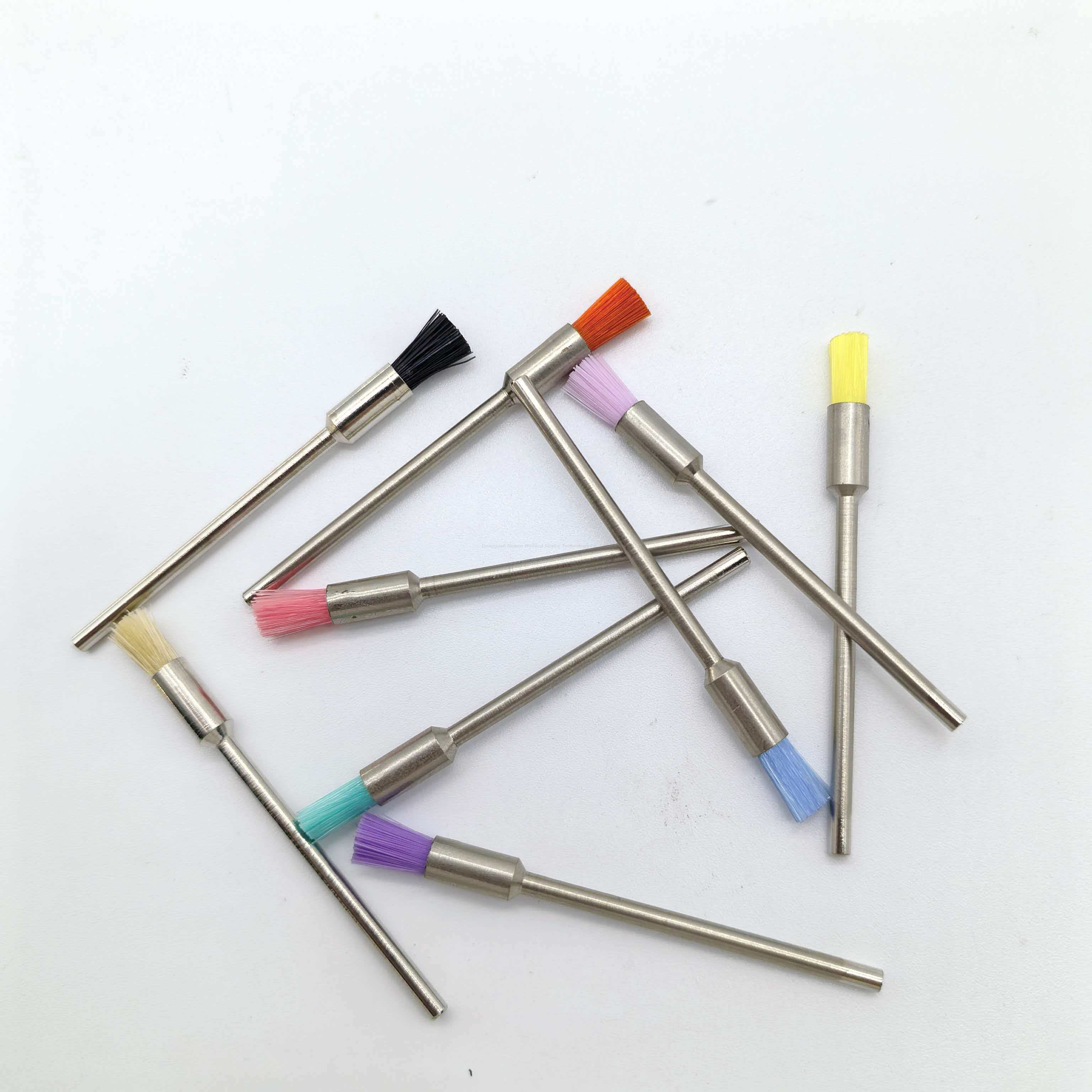 Precio al por mayor, accesorio desechable Premium para el cuidado dental, cepillo de pulido con mango recto HP