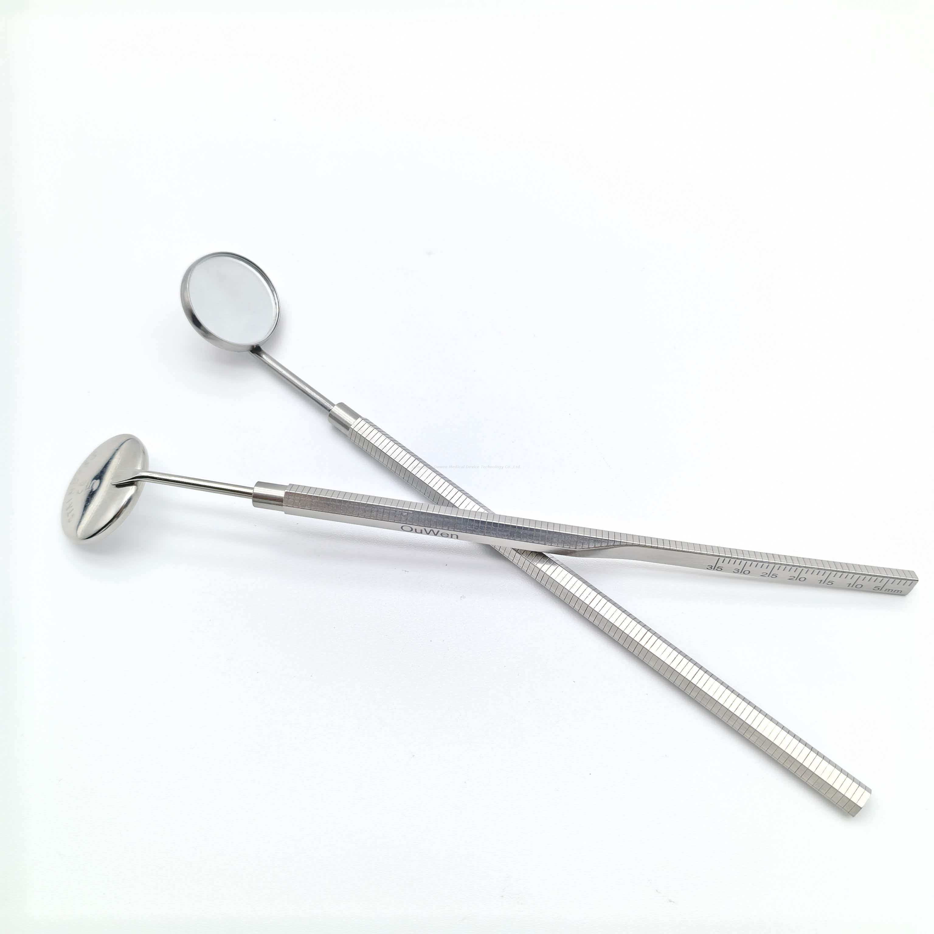 Espejo de boca de examen dental de acero inoxidable personalizable a precio de fábrica OEM ODM