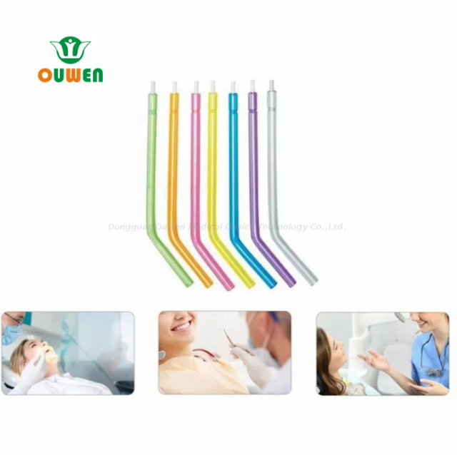 Ouwen fabricación de plástico completo tubo transparente núcleo colorido n-1 dental desechable 3 vías