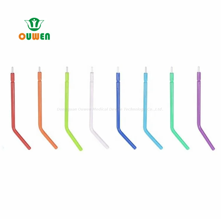 Ouwen fabricación de plástico completo tubo transparente núcleo colorido n-1 dental desechable 3 vías